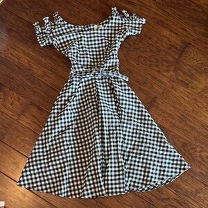 Unique Vintage black & white checkered dress